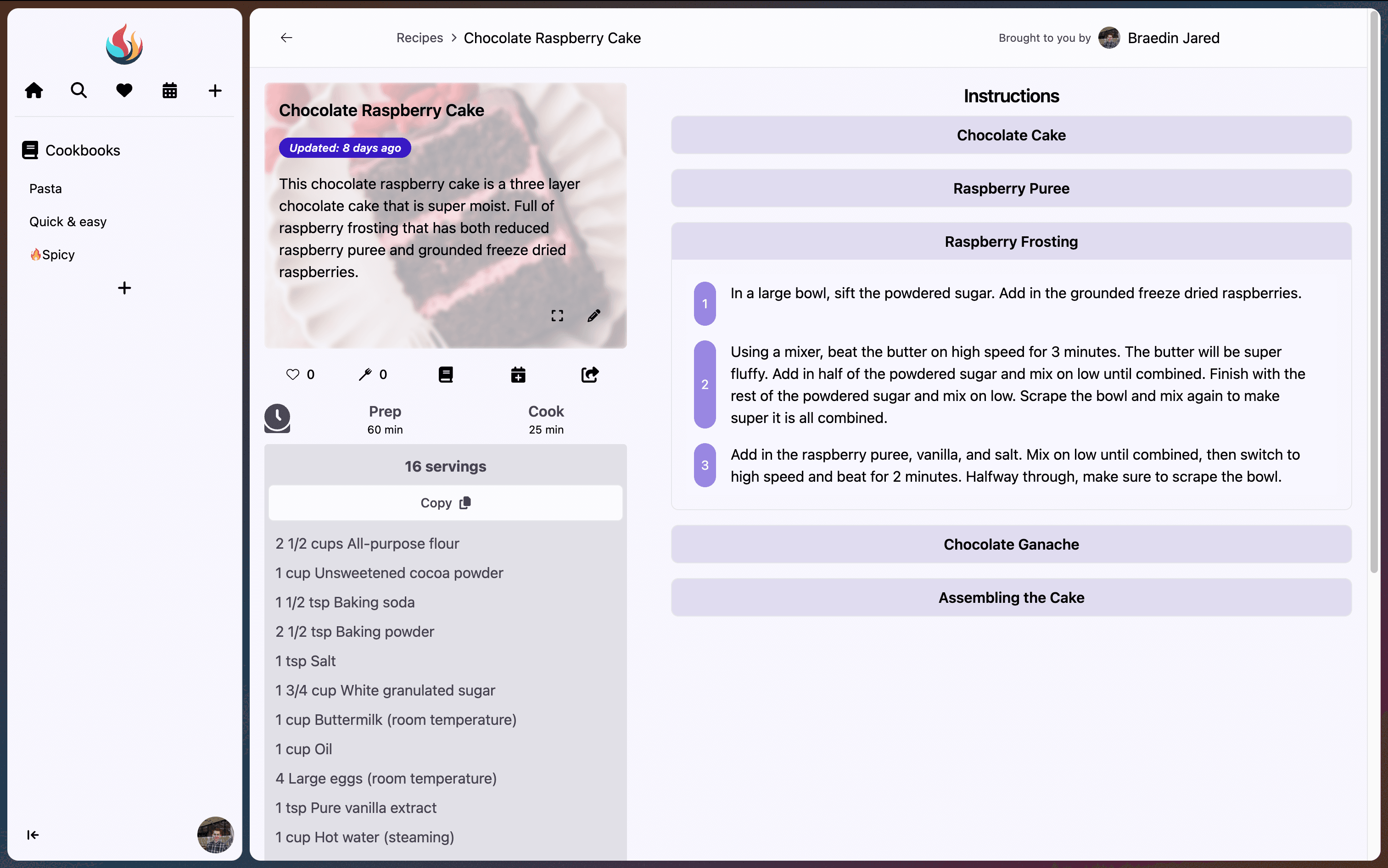 YAMP Recipe Screenshot